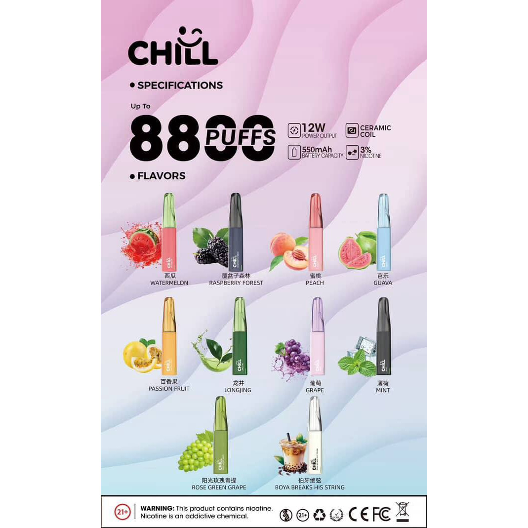 <p>chill 鴨嘴獸 8800口<br />
拋棄式/一次性</p>